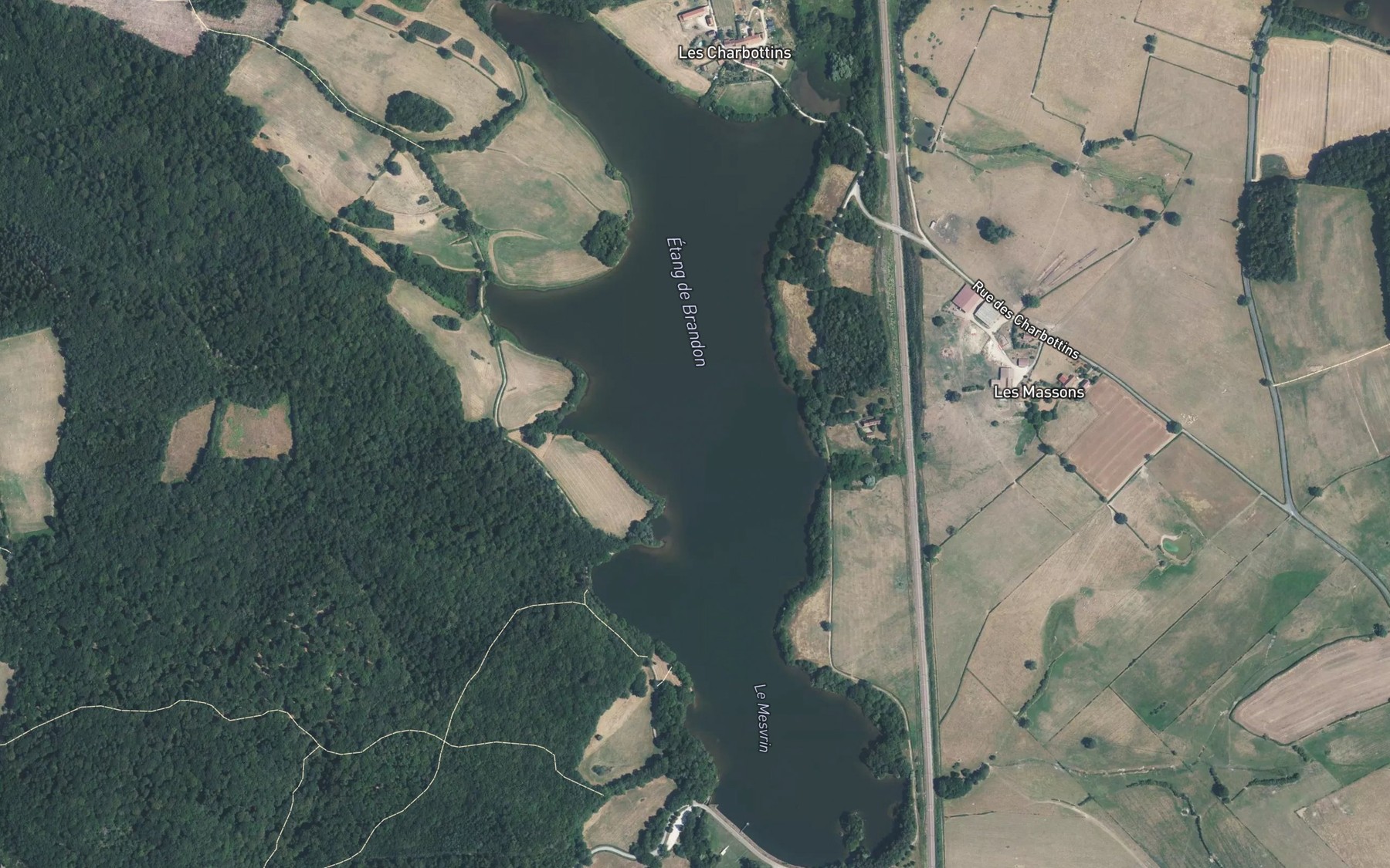 Satellite map of the Etang de Brandon