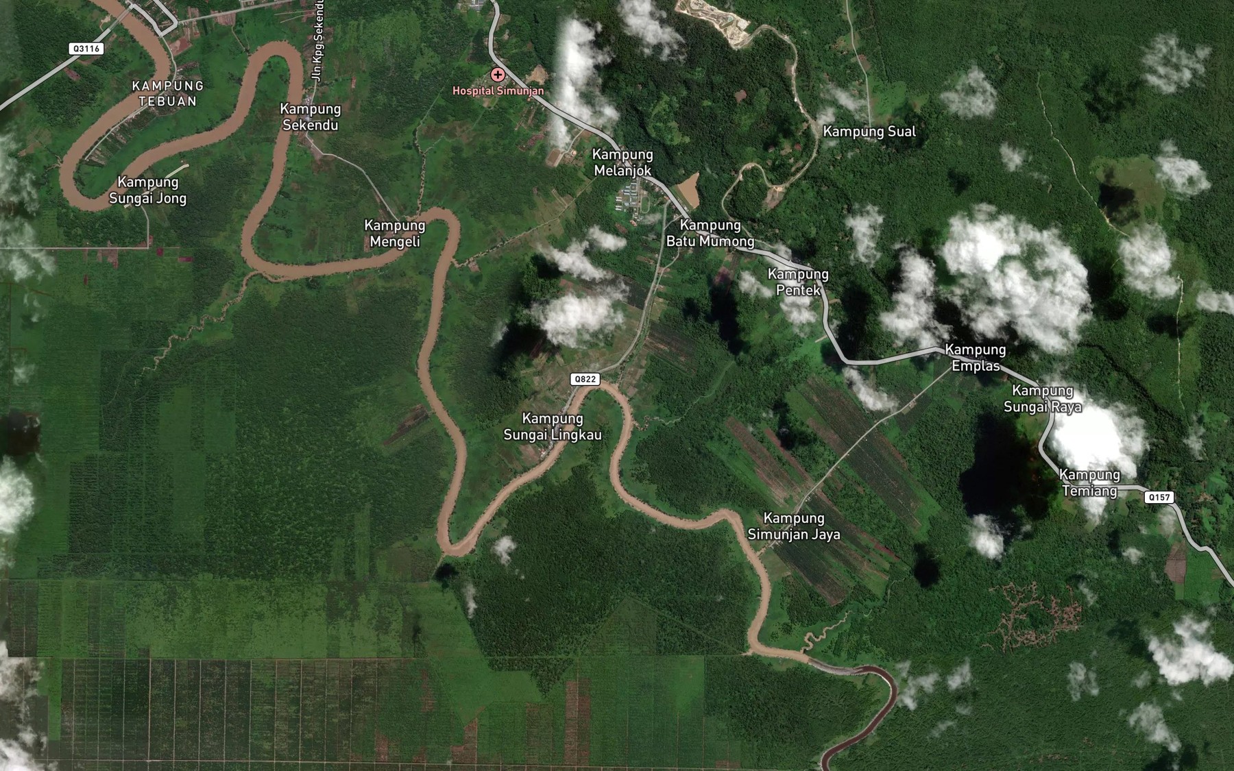 Satellite map of the Sungai Simunjan Aik