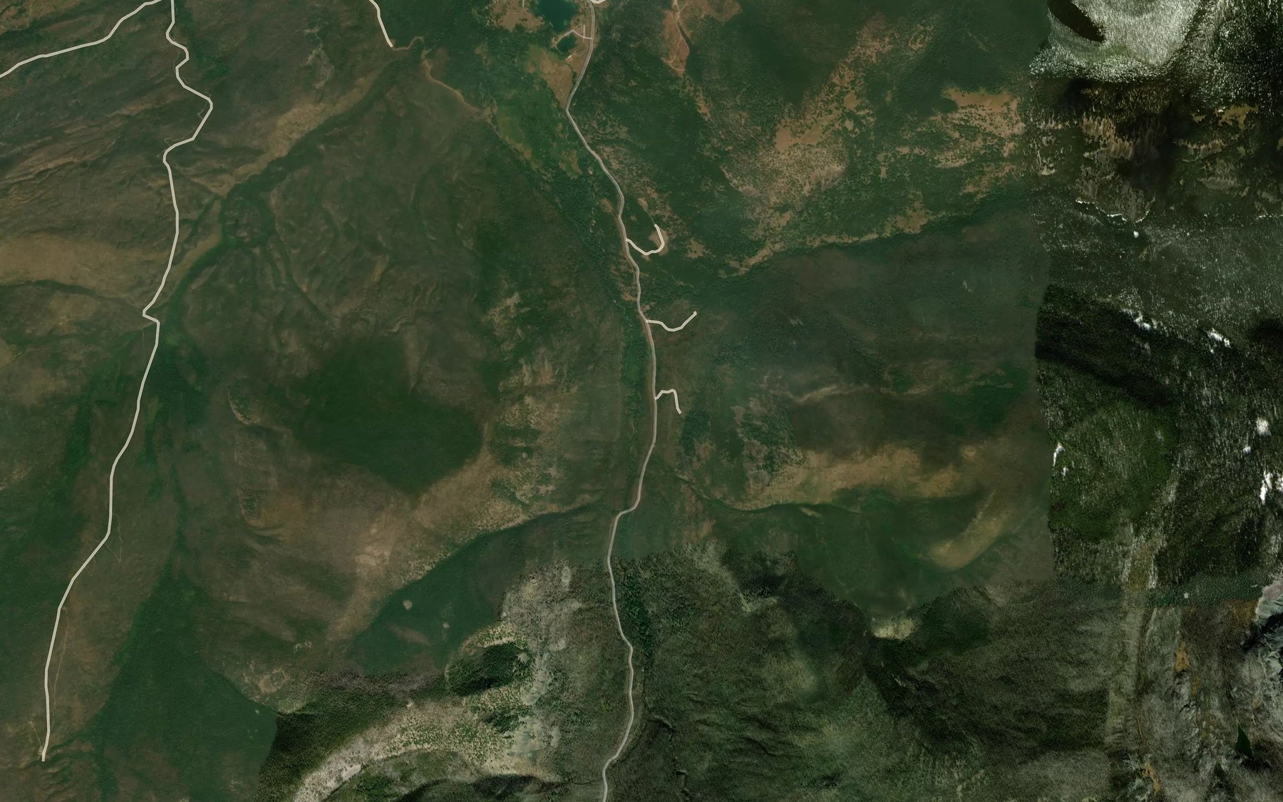 Satellite map of the Cougar Creek