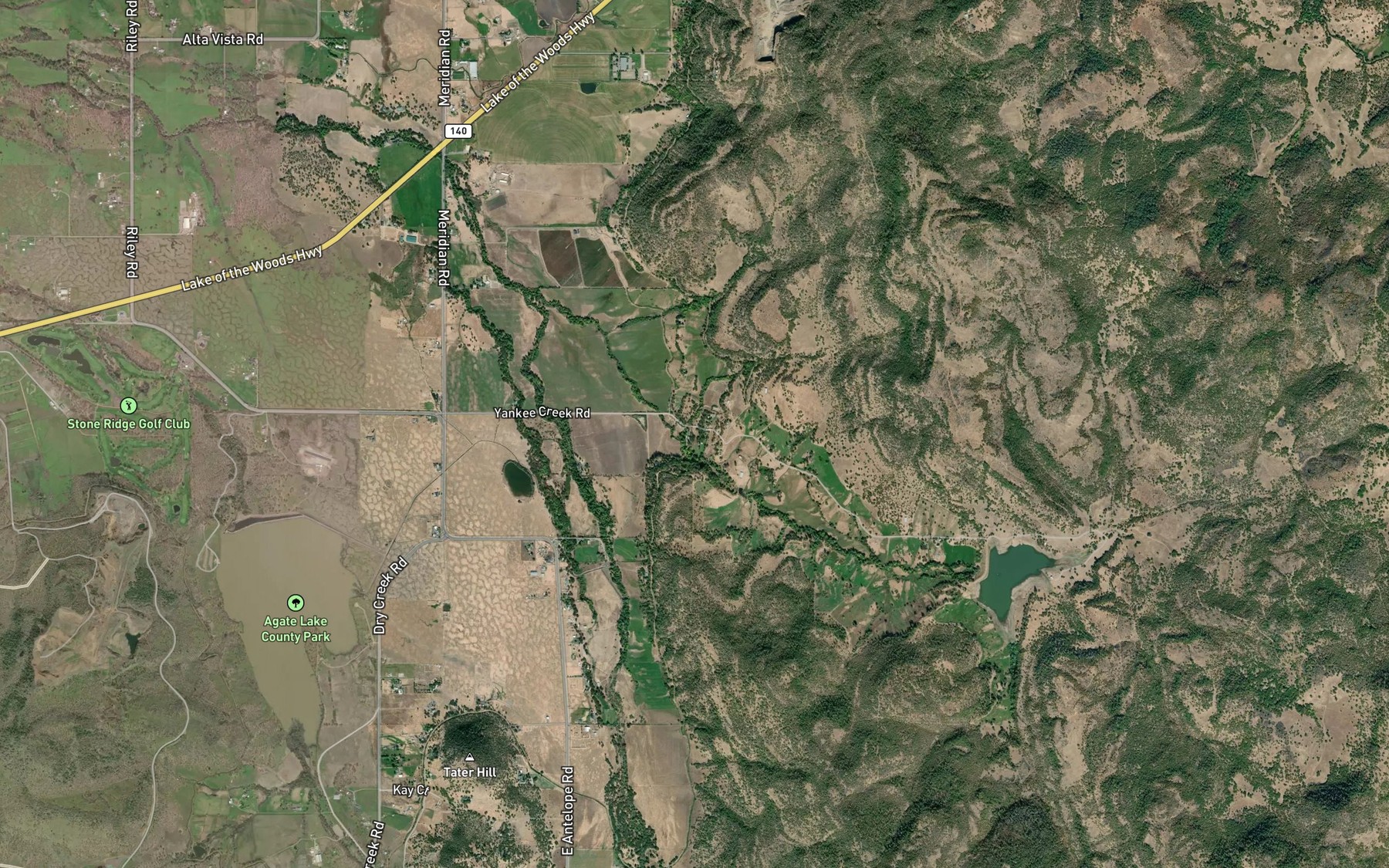Satellite map of the Yankee Creek Siphon