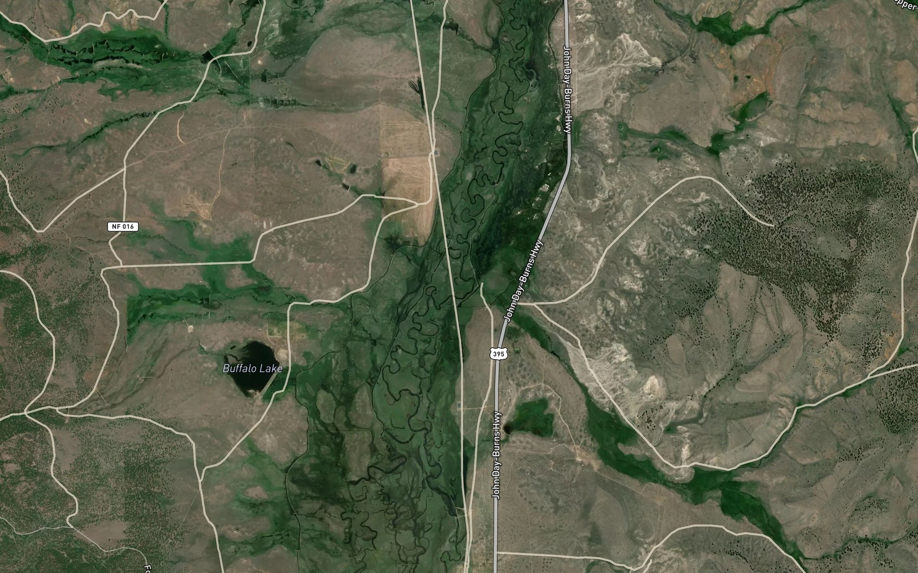 Satellite map of the Newell Creek