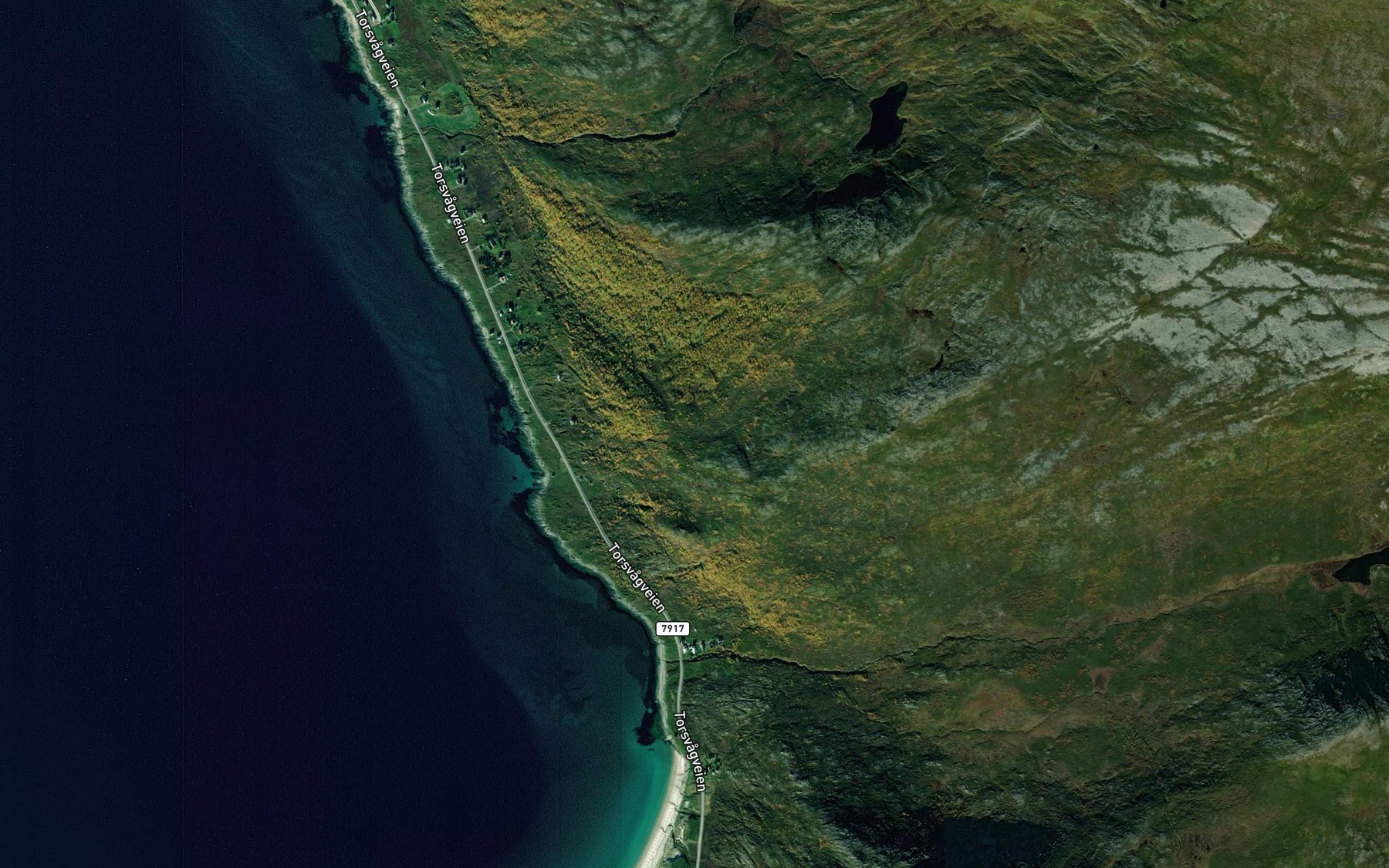 Satellite map of the Mikkelvikelva