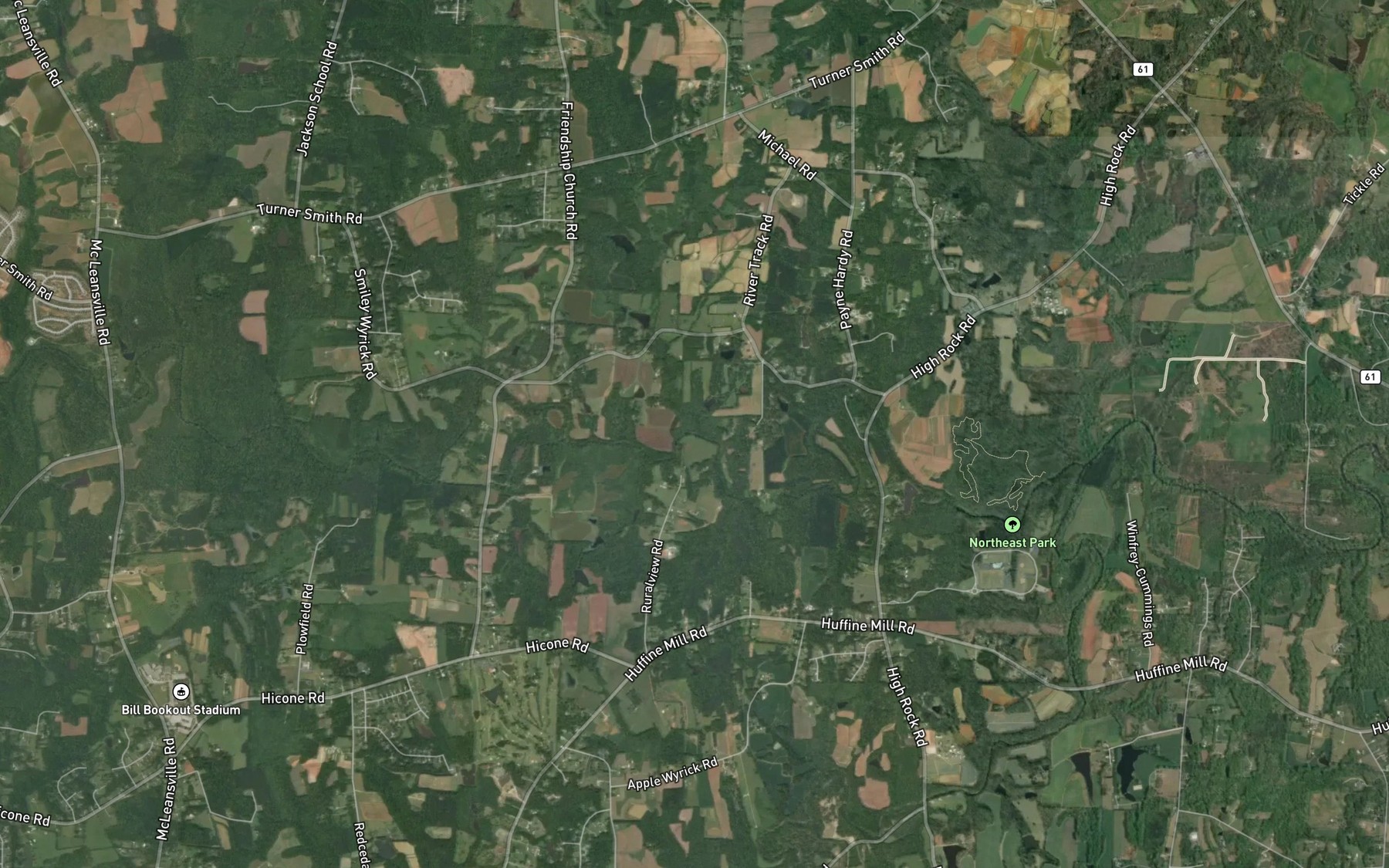 Satellite map of the Katie Branch