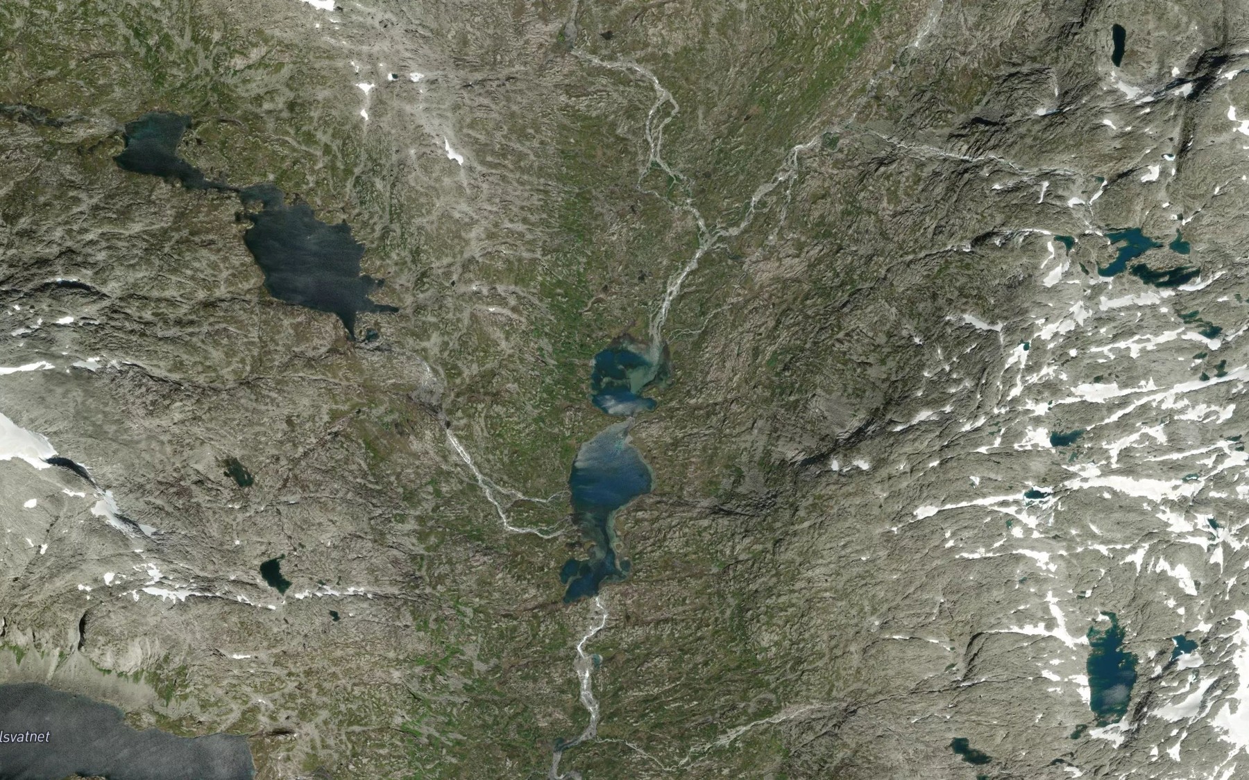 Satellite map of the Rausdalsvatnet,fremsta