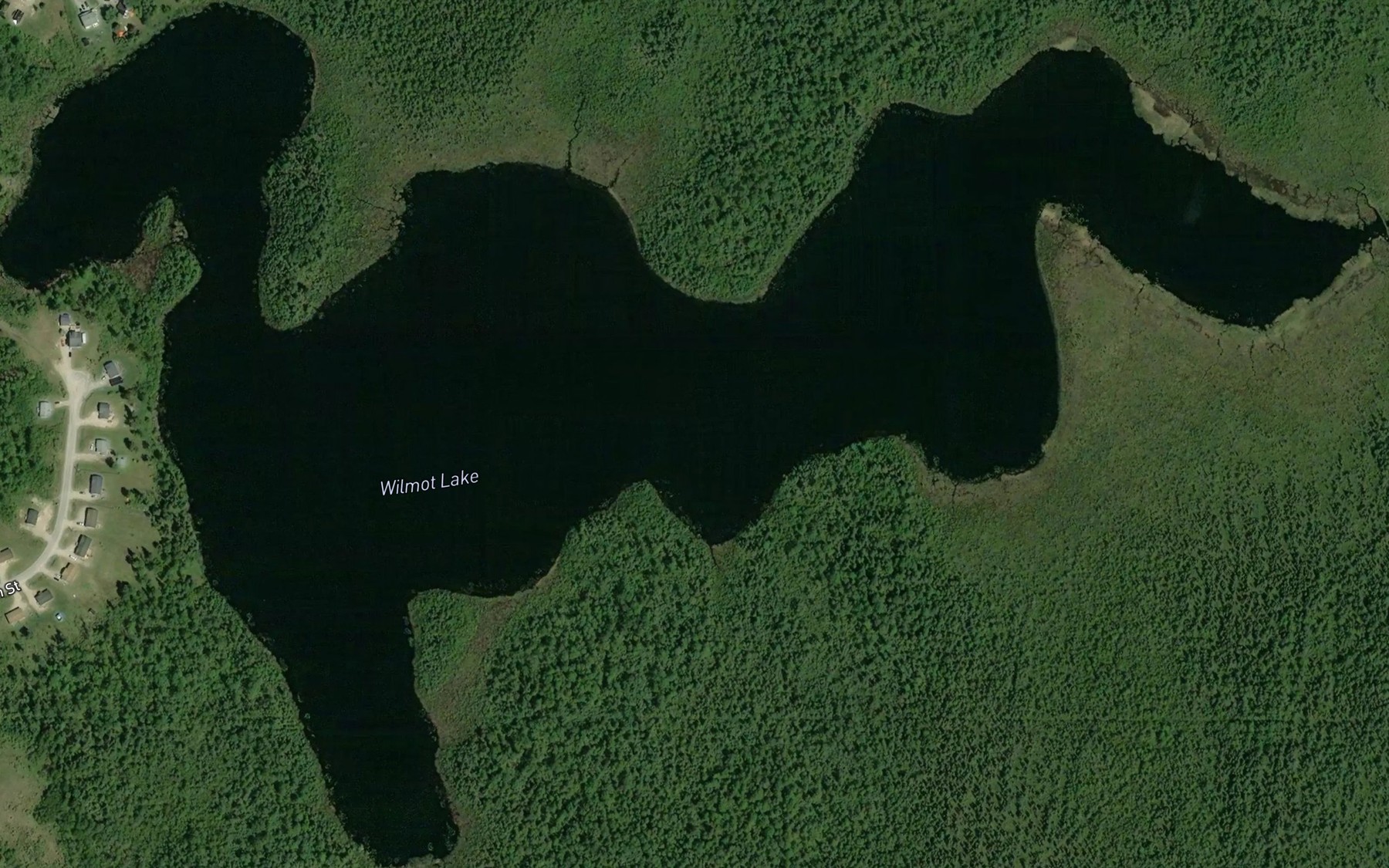 Satellite map of the Wilmot Lake
