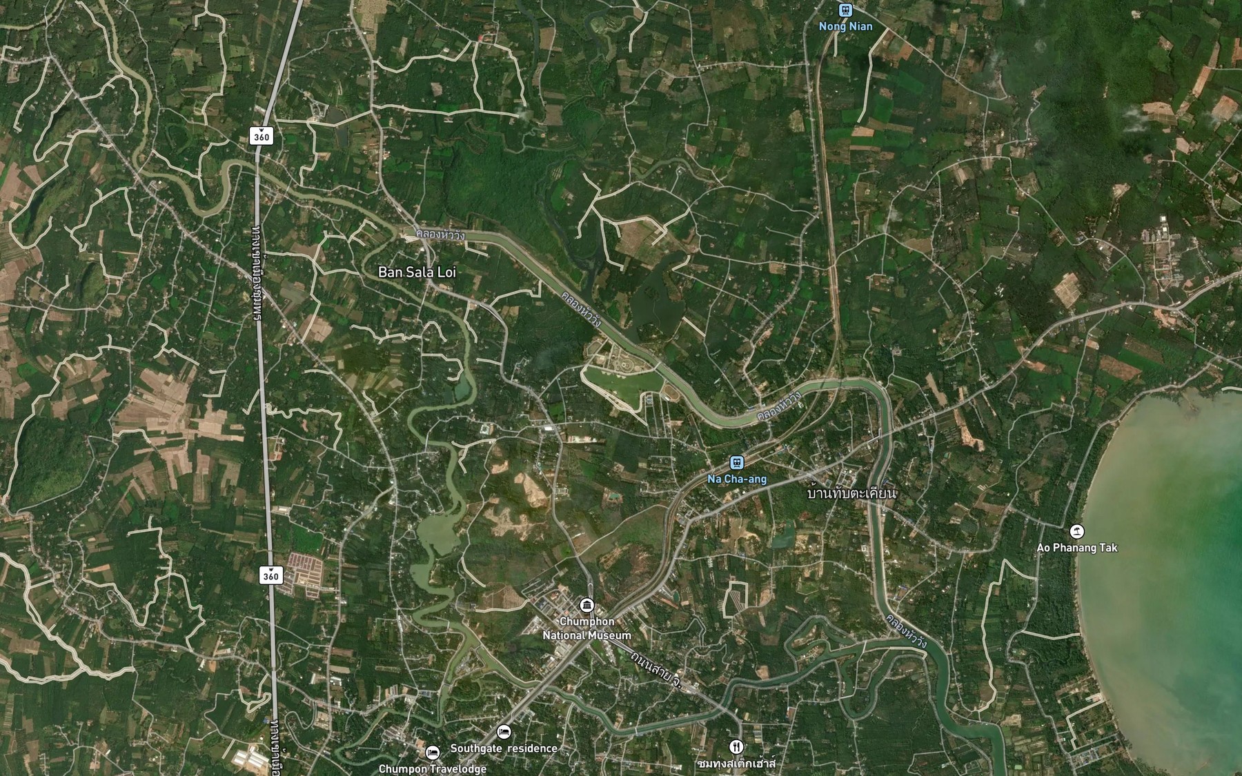 Satellite map of the Nong Yai