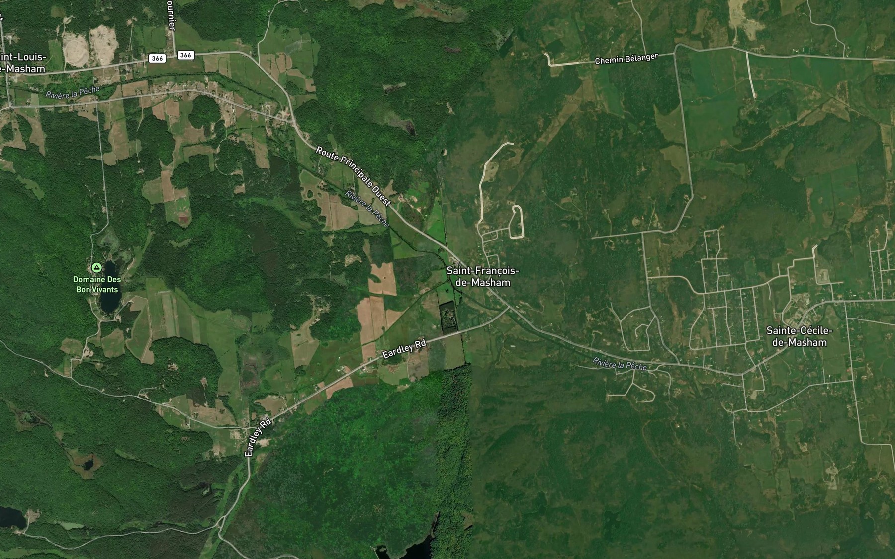 Satellite map of the Riviere la Peche Sud