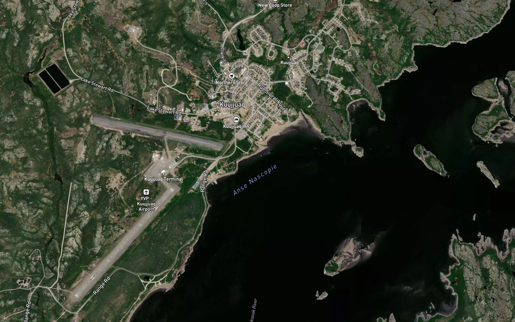 Satellite map of the Anse Nascopie