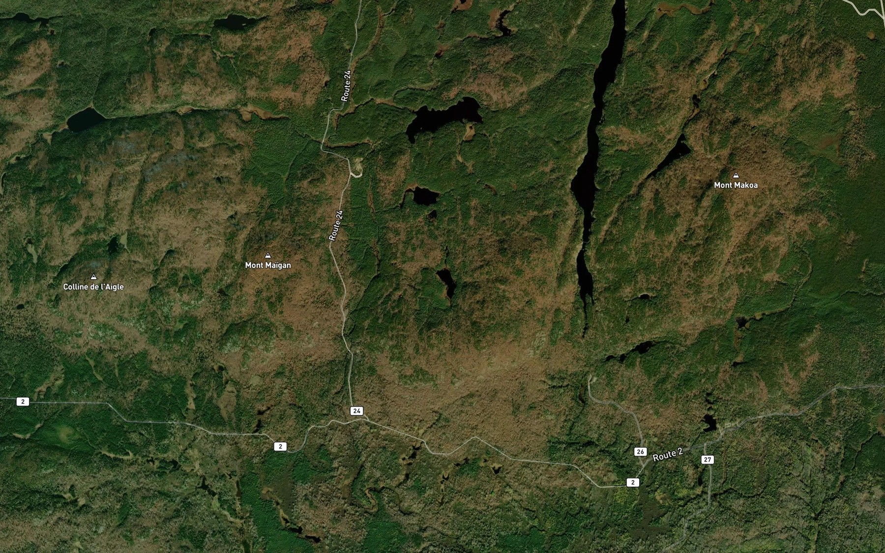 Satellite map of the Lac aux Braconniers