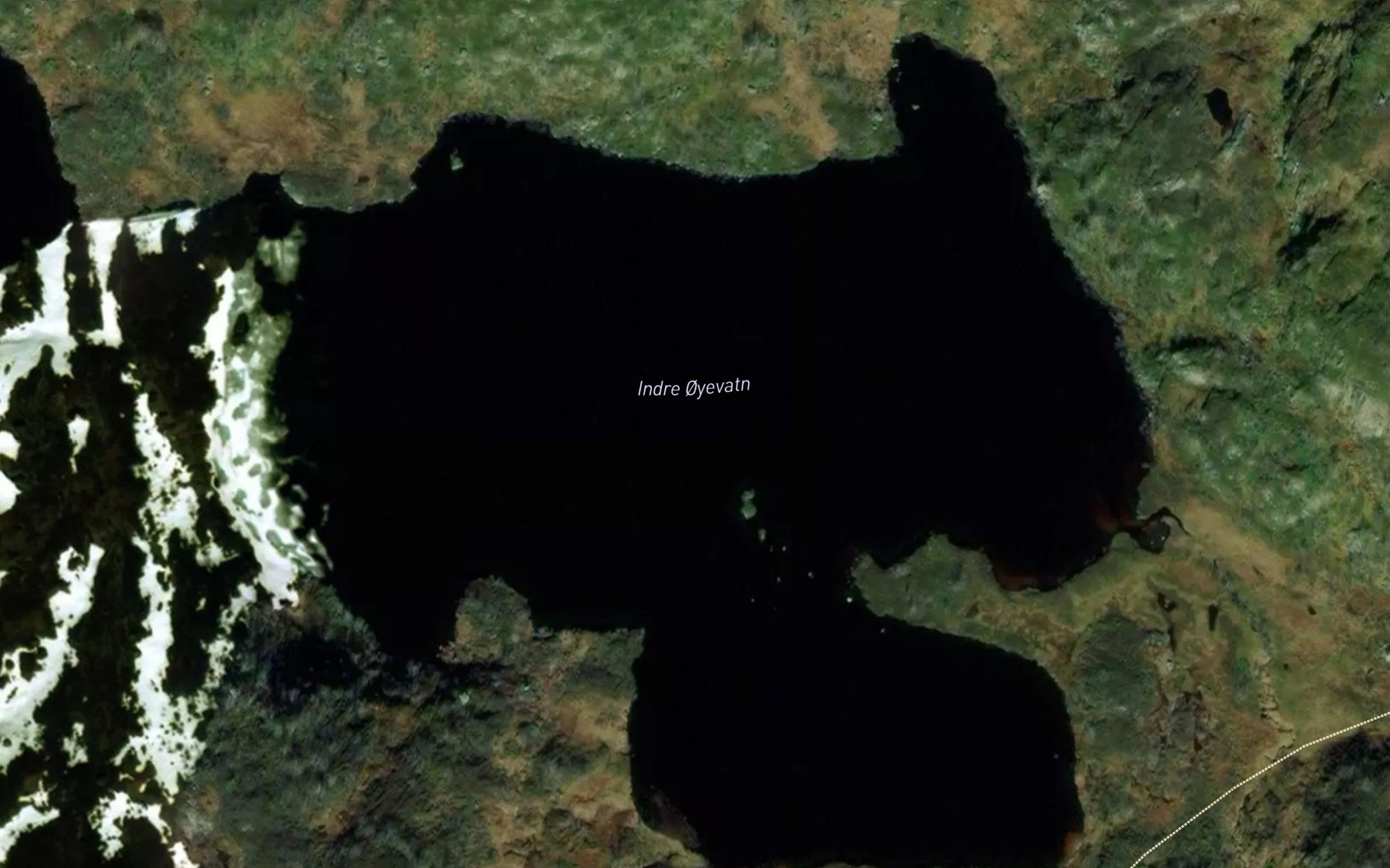 Satellite map of the Indre Oyevatn