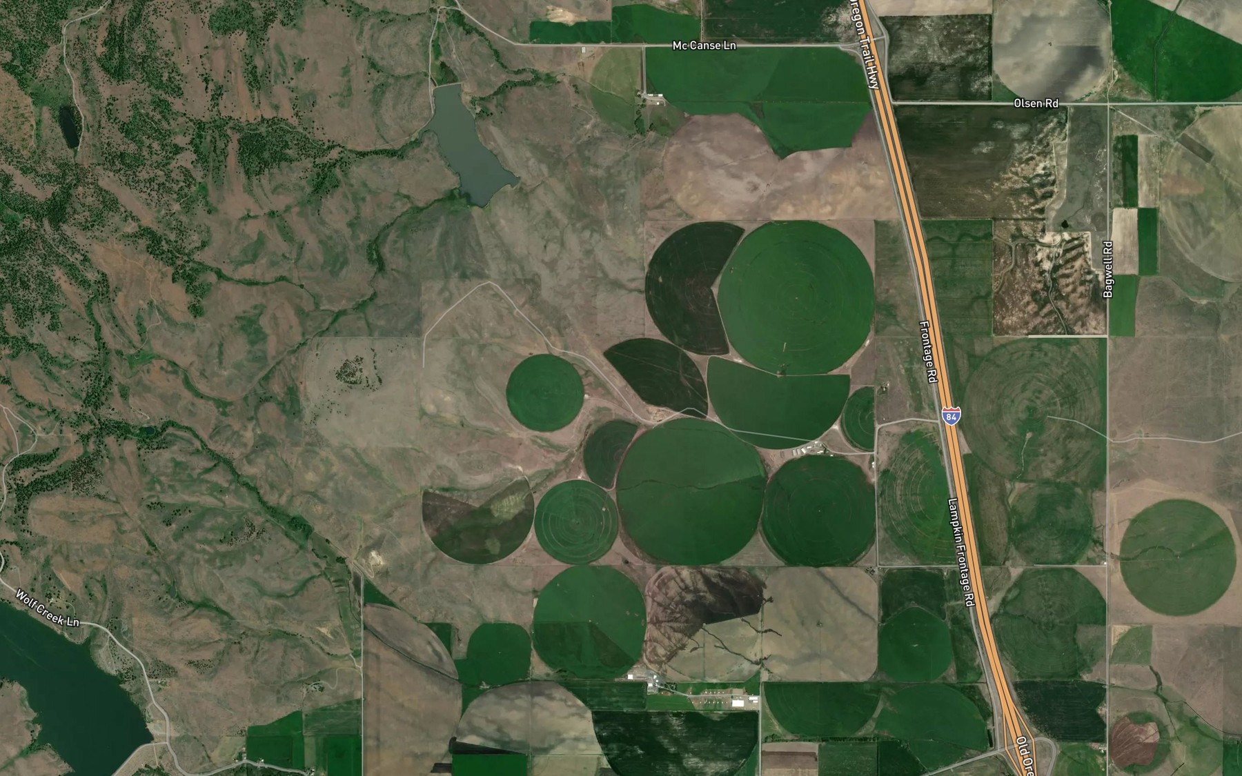 Satellite map of the Shaw Brant Ditch