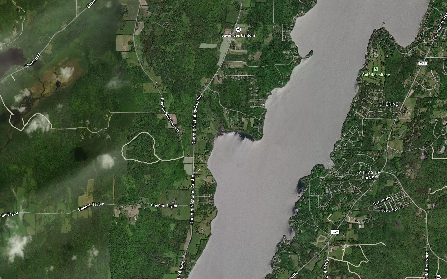 Satellite map of the Baie Channel