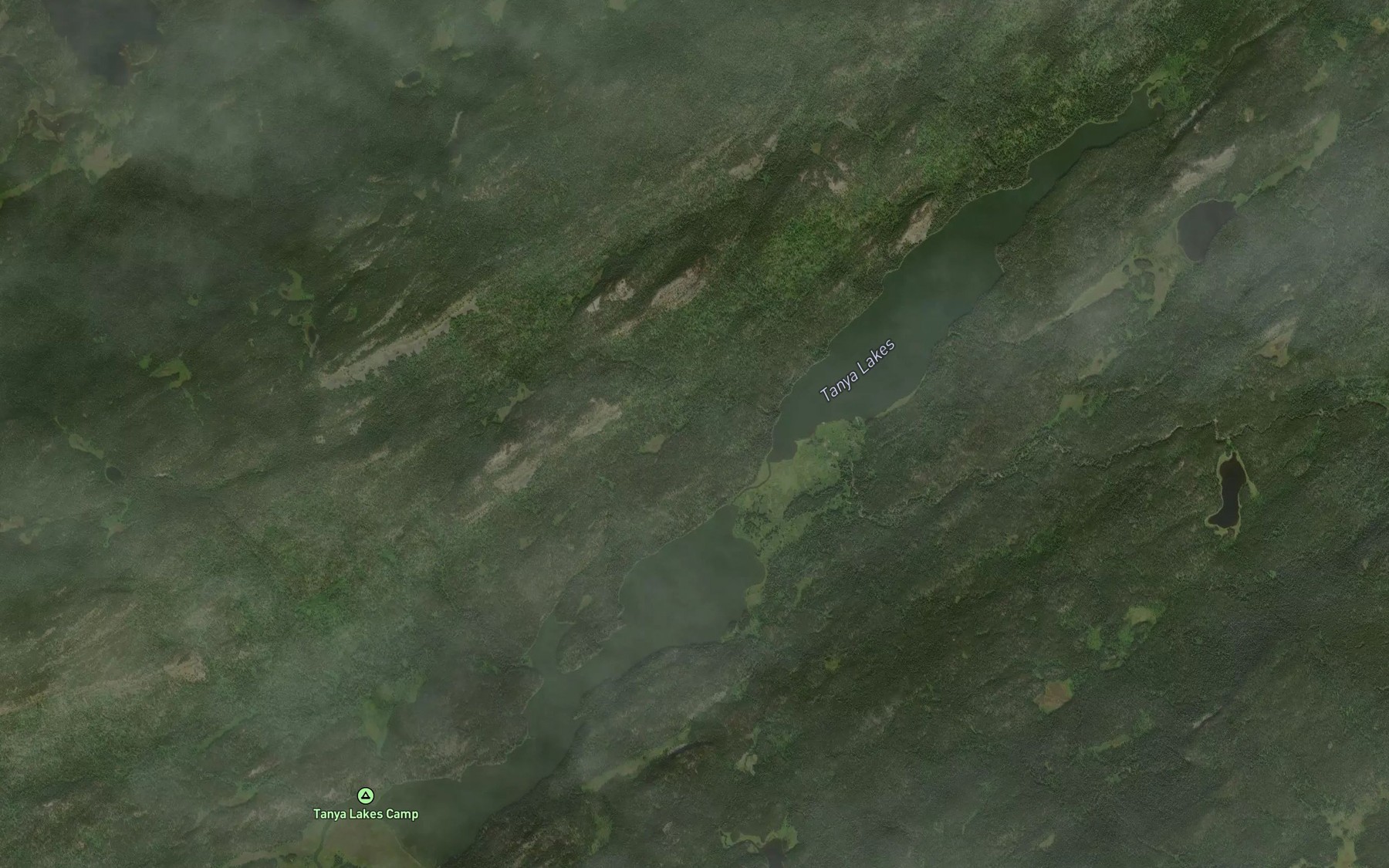 Satellite map of the Tanya Lakes