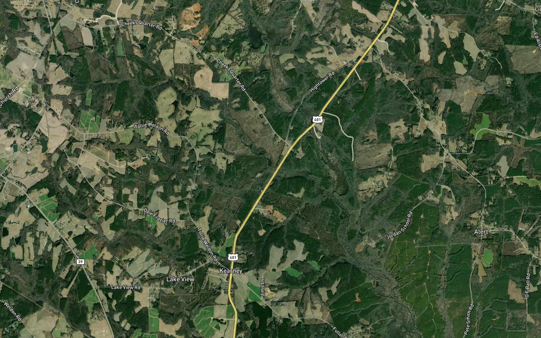 Satellite map of the Buffalo Creek
