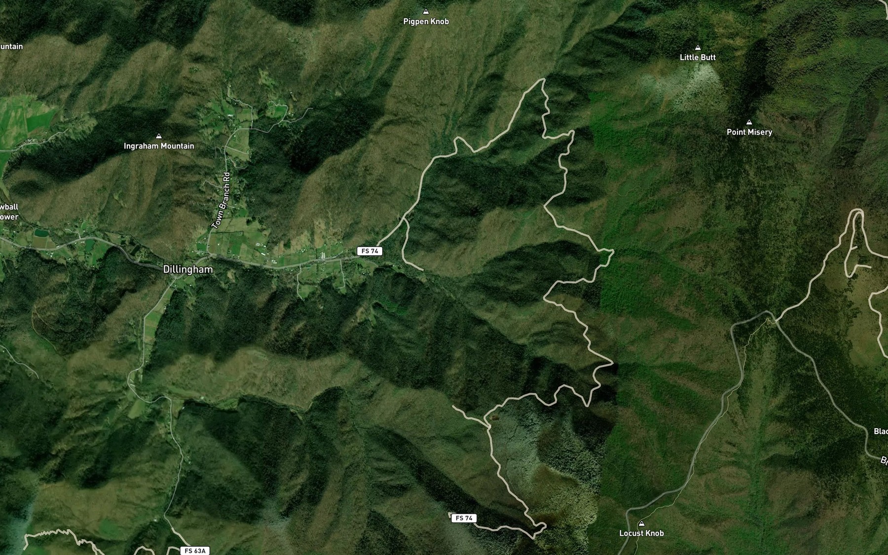 Satellite map of the Staire Branch