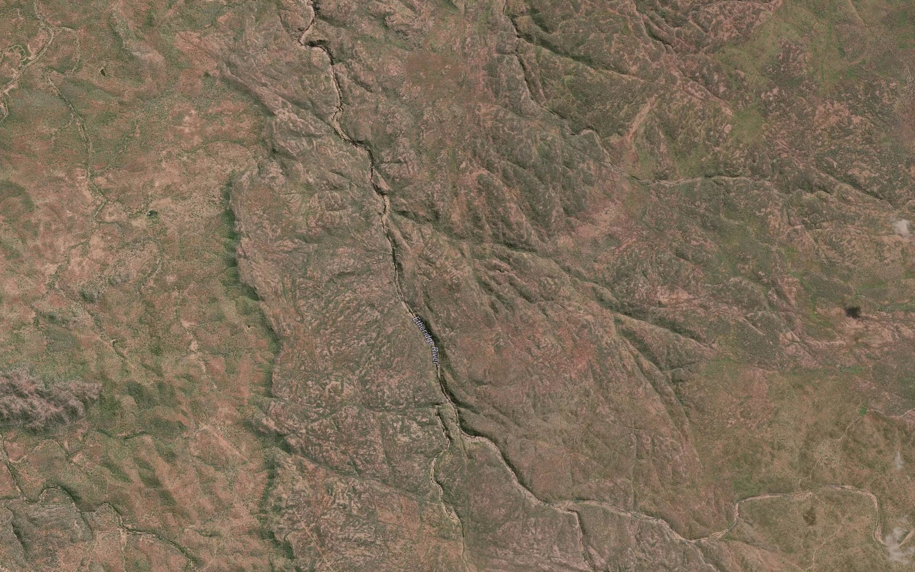 Satellite map of the Stony Etheridge Creek