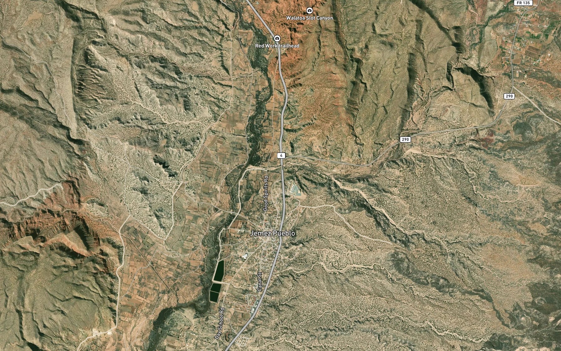 Satellite map of the East Side Canal