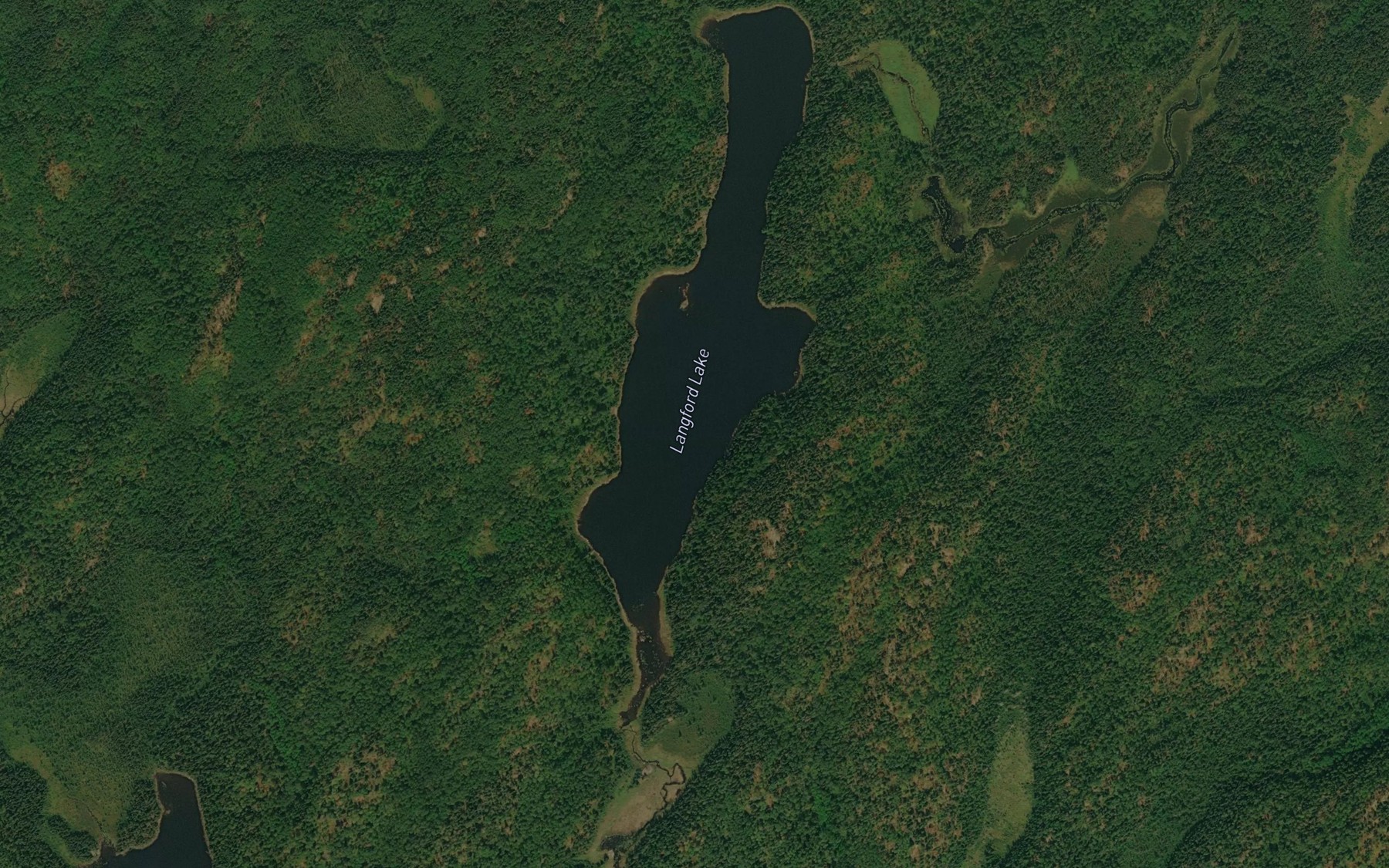 Satellite map of the Langford Lake