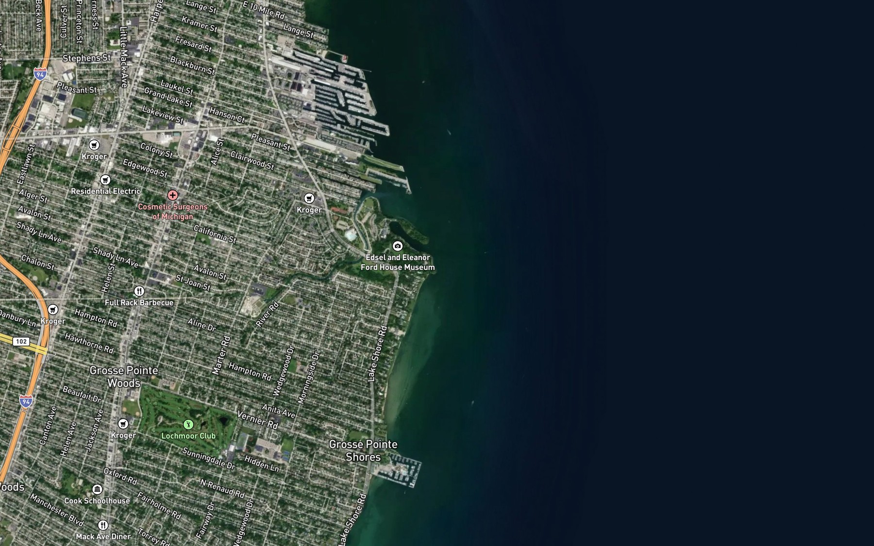 Satellite map of the Gaukler Point