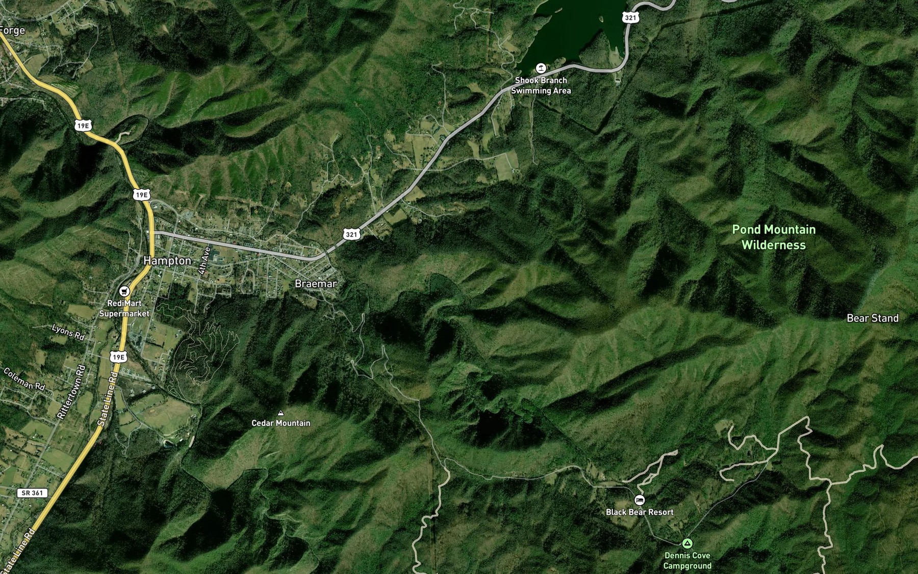 Satellite map of the Waycoster Spring