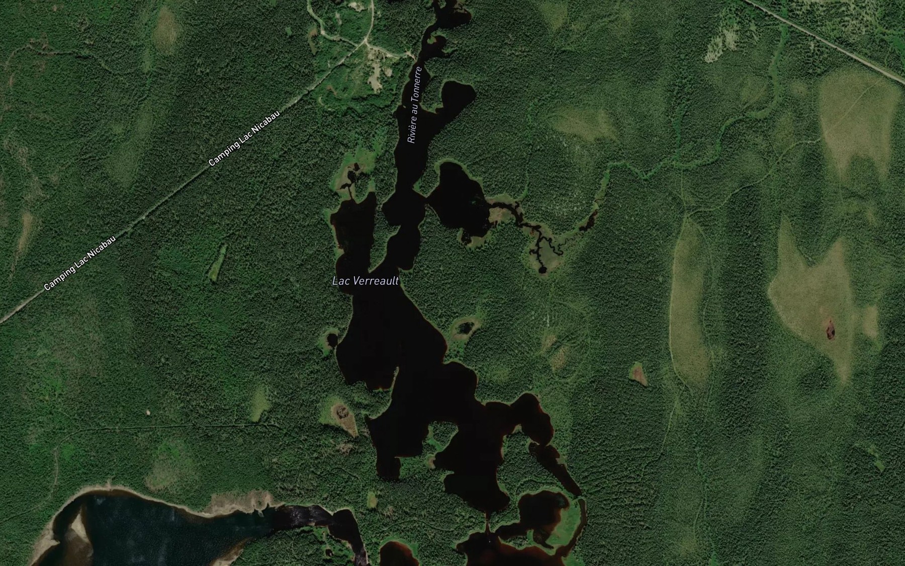 Satellite map of the Lac Verreault