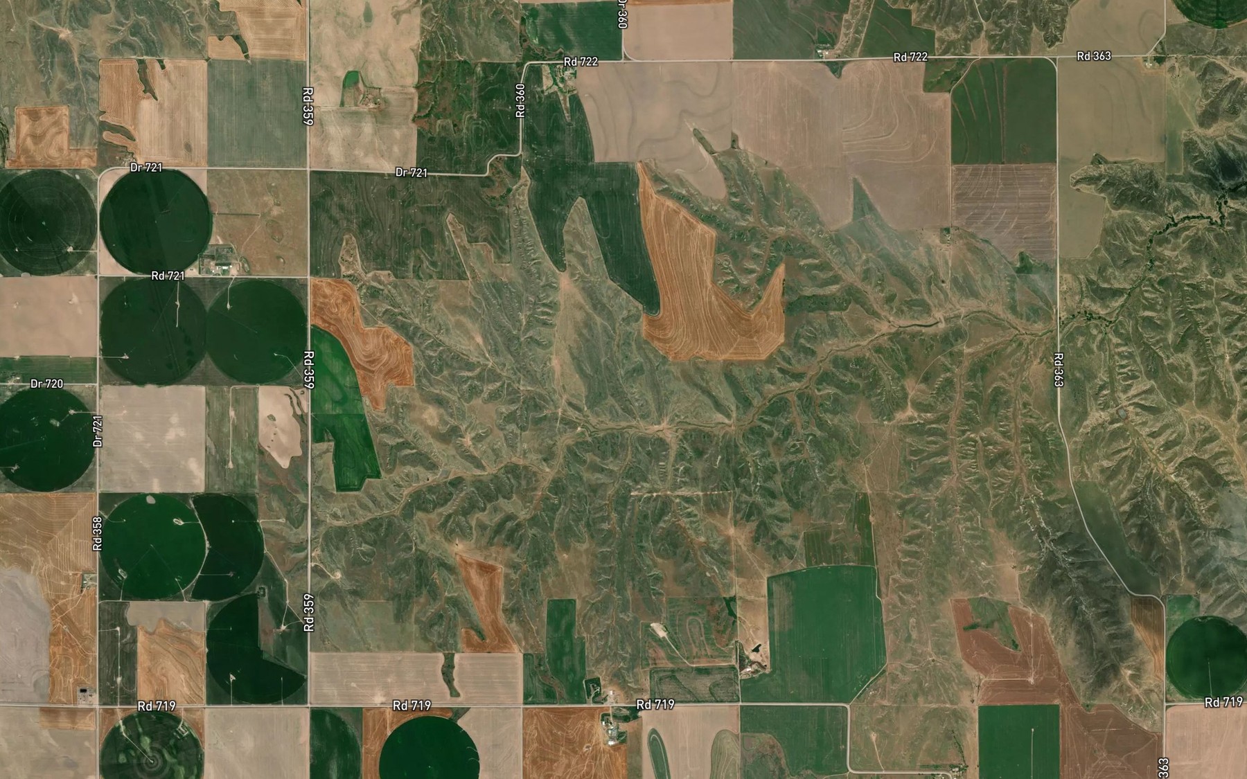 Satellite map of the Carse Reservoir