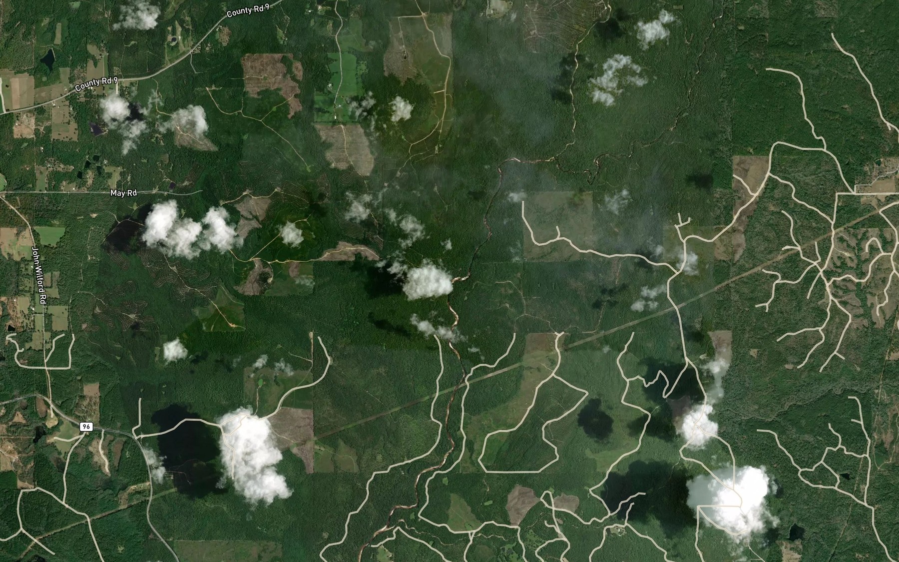 Satellite map of the Okwakee Creek