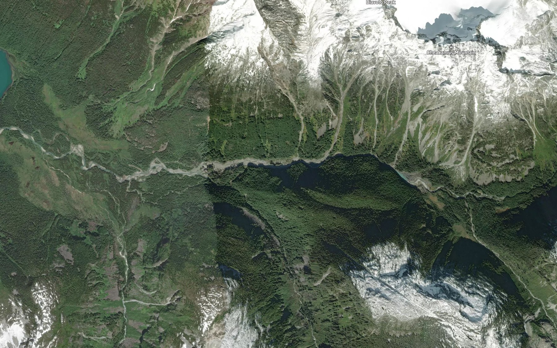 Satellite map of the Refuse Creek