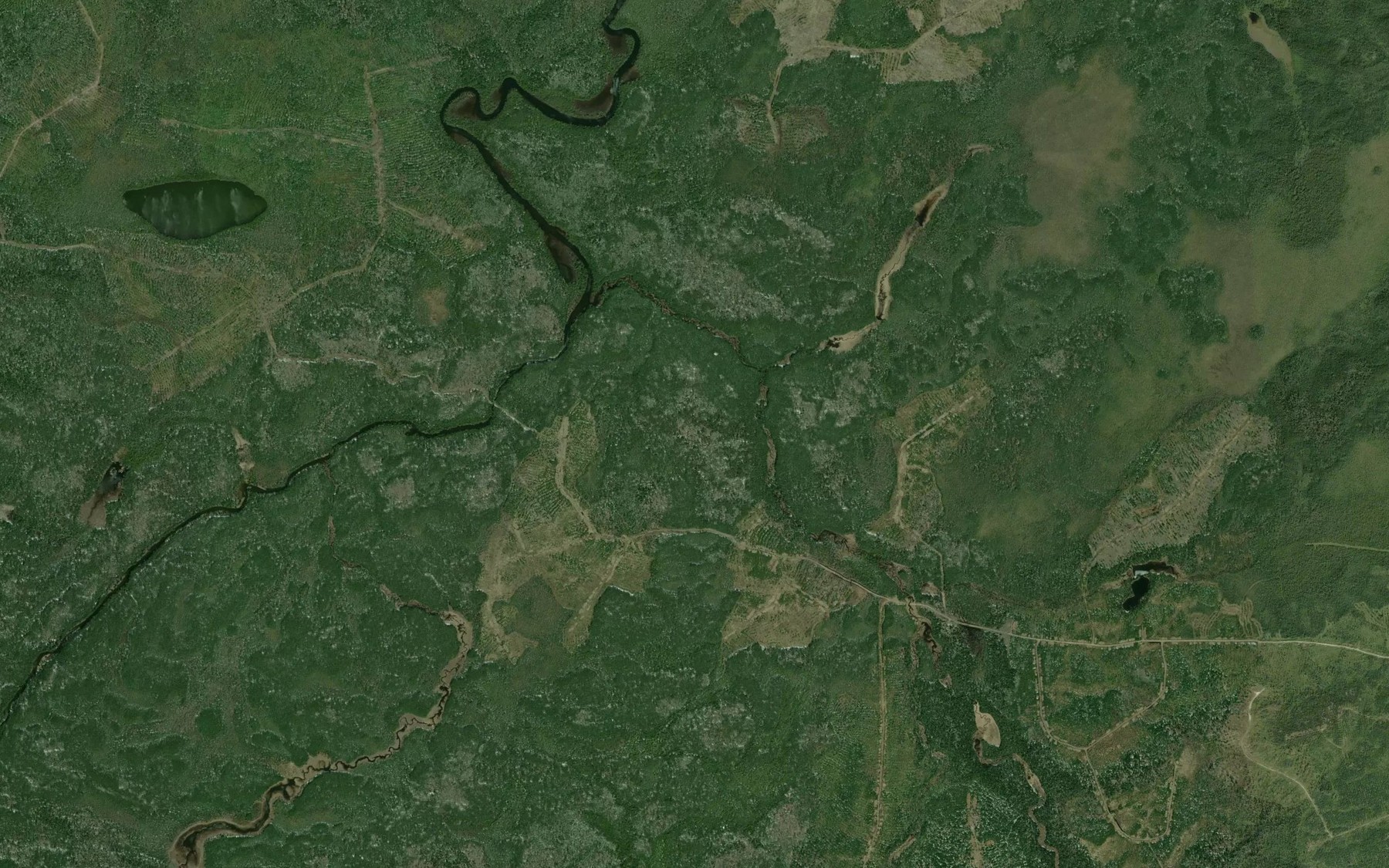 Satellite map of the Menzie Creek