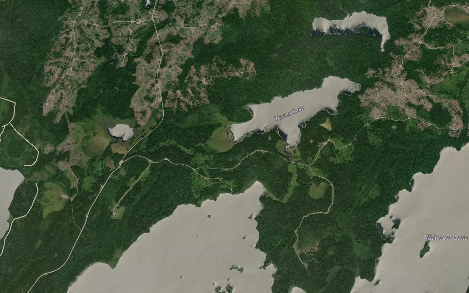 Satellite map of the Towers Creek