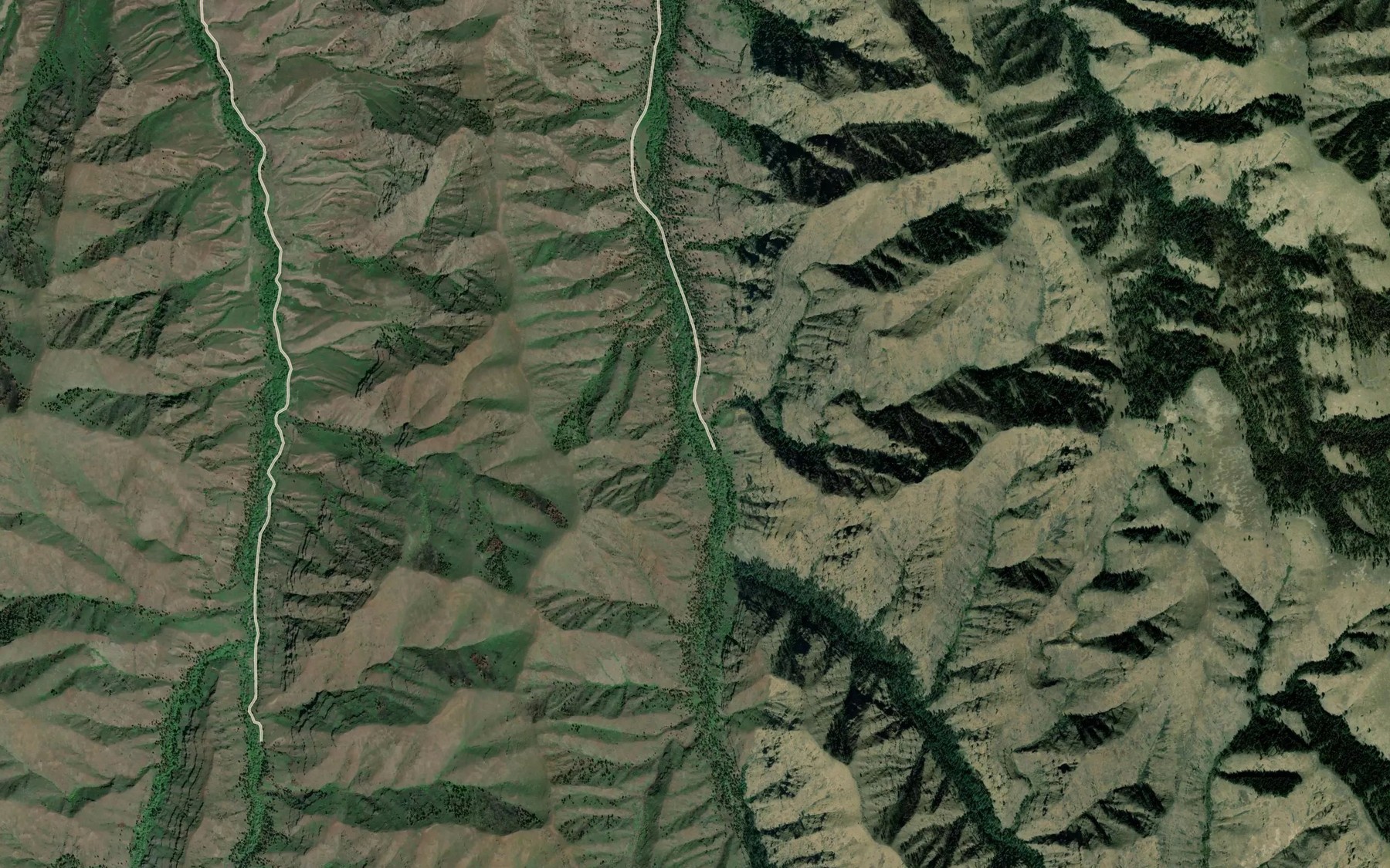 Satellite map of the Butcherknife Creek