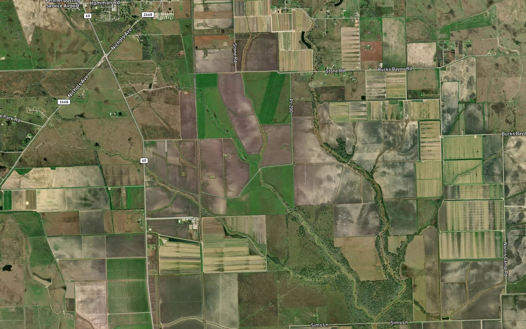 Satellite map of the Dry Creek