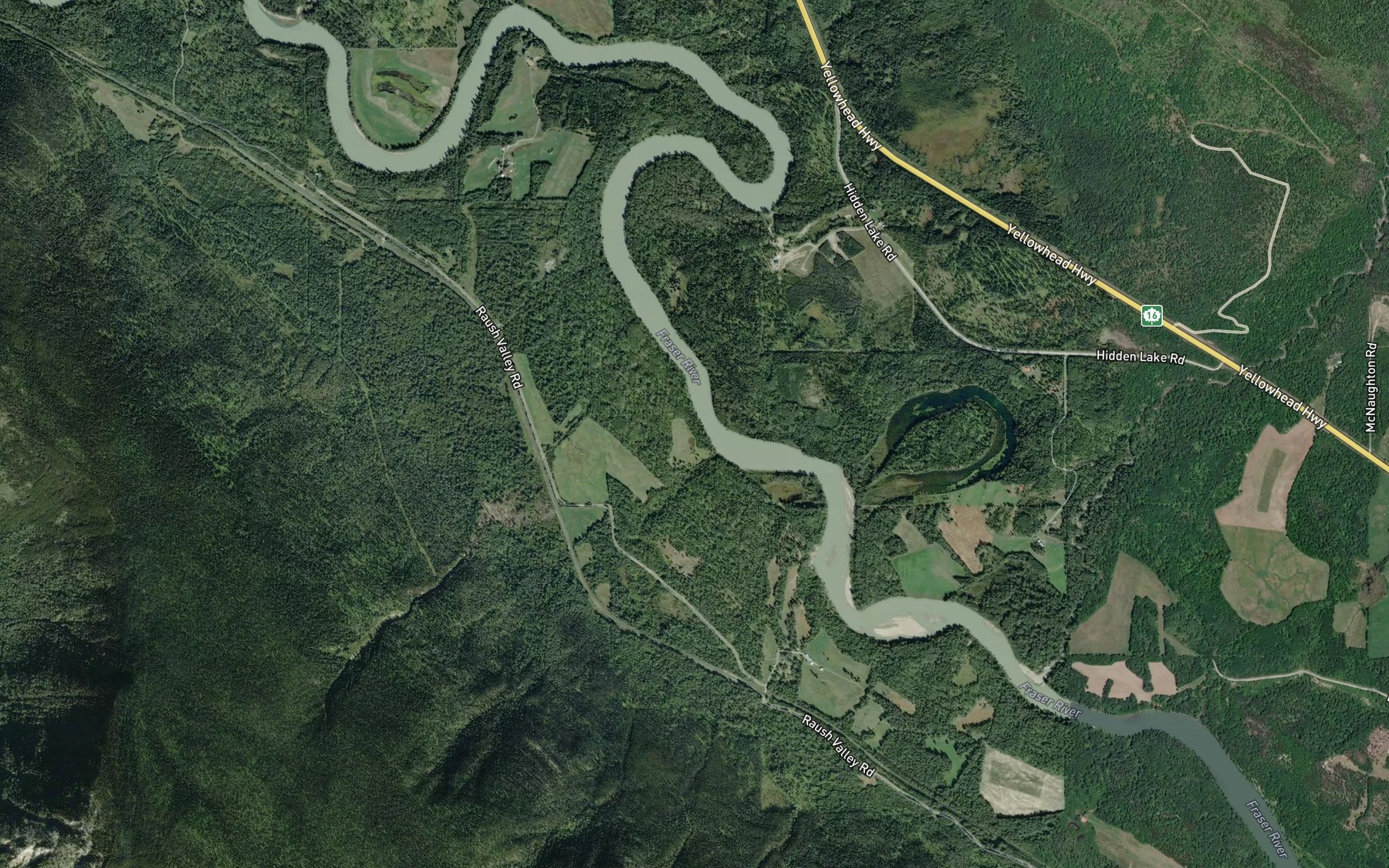 Satellite map of the Hamilton Creek