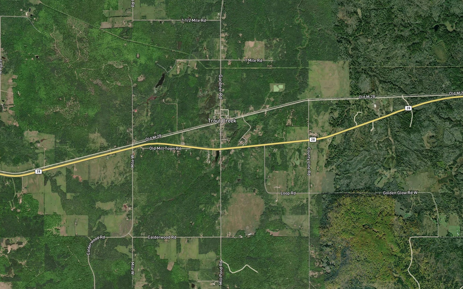 Satellite map of the Rolston Creek