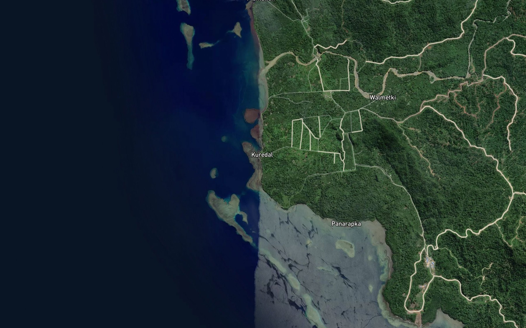 Satellite map of the Tambere Creek