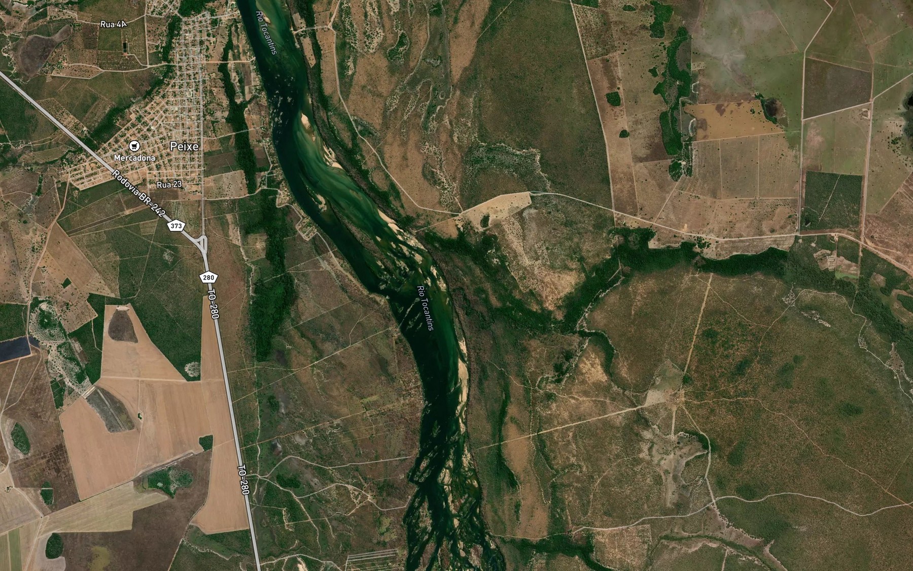 Satellite map of the Ribeirao Santo Inacio