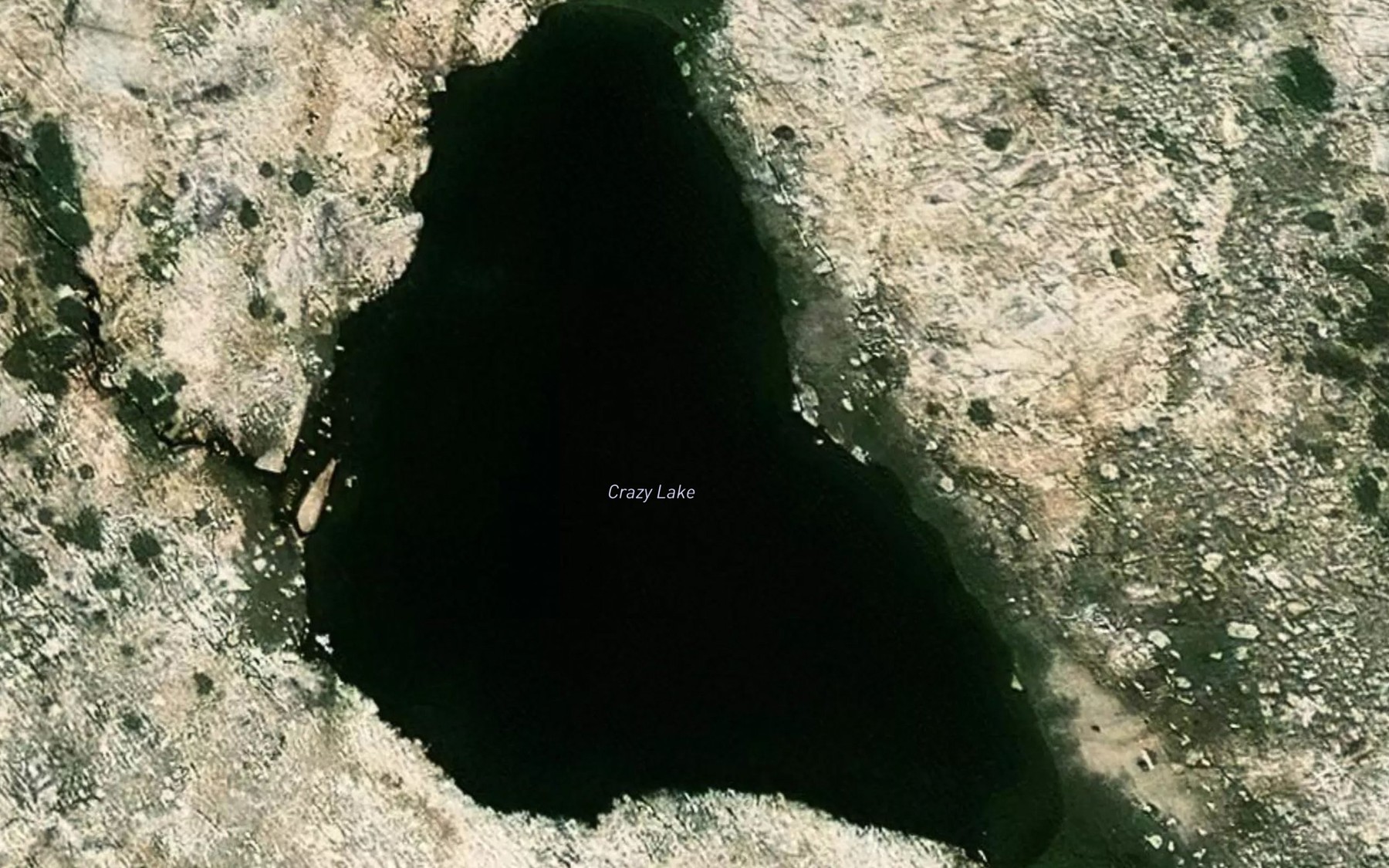 Satellite map of the Crazy Lake