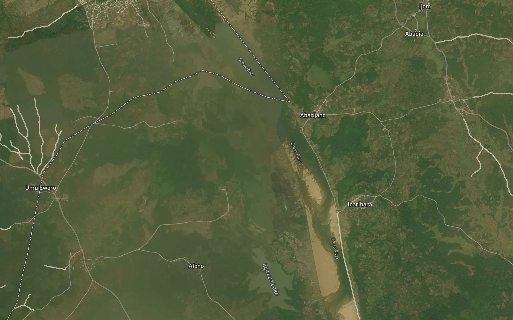 Satellite map of the Lake Ibini