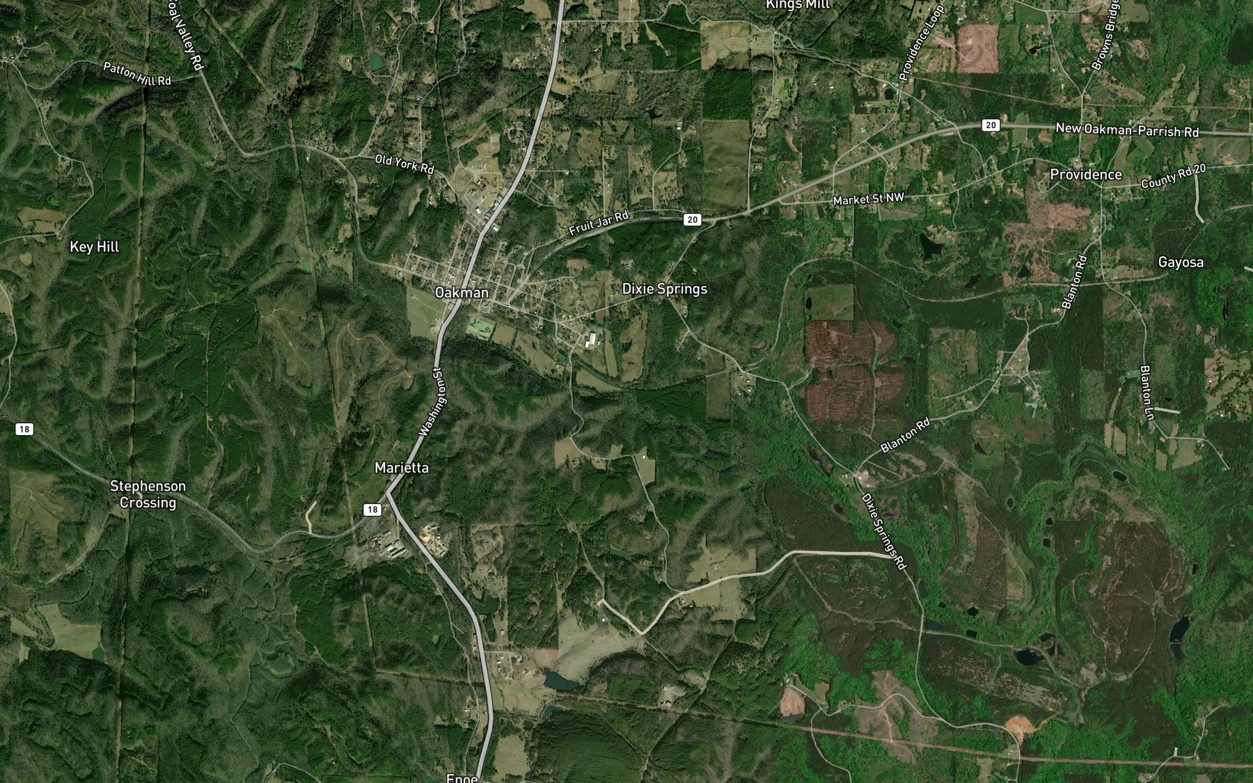 Satellite map of the Martin Branch