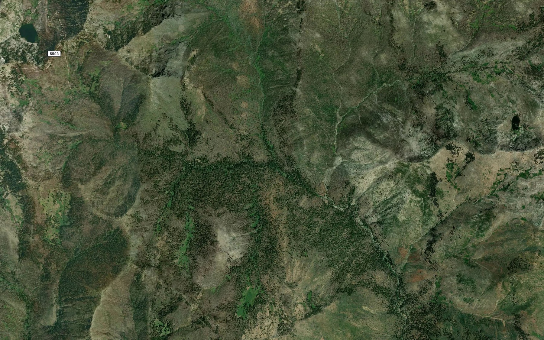 Satellite map of the Milk Ranch Creek