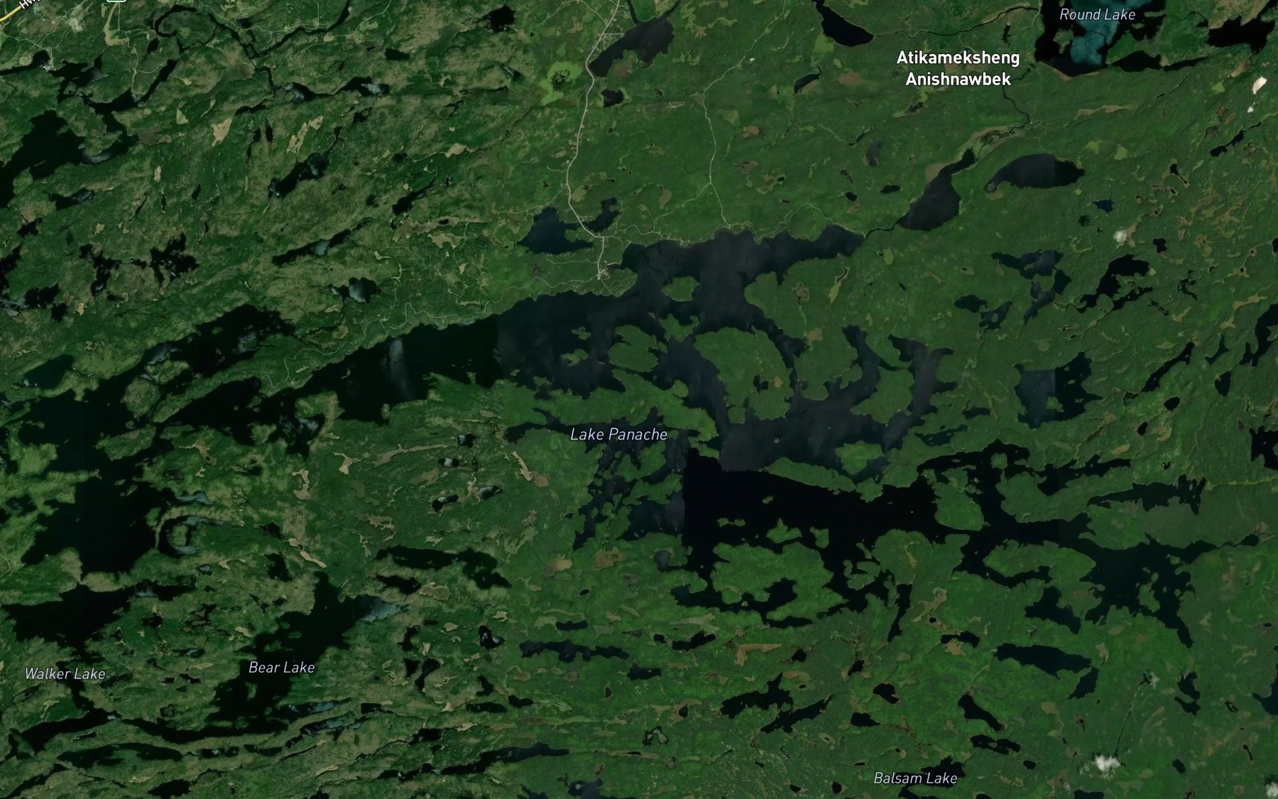 Satellite map of the Lake Panache