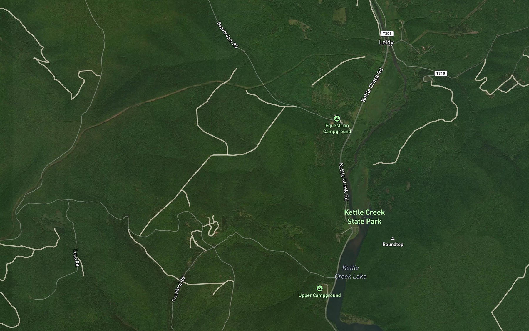Satellite map of the Right Fork Bearfield Run
