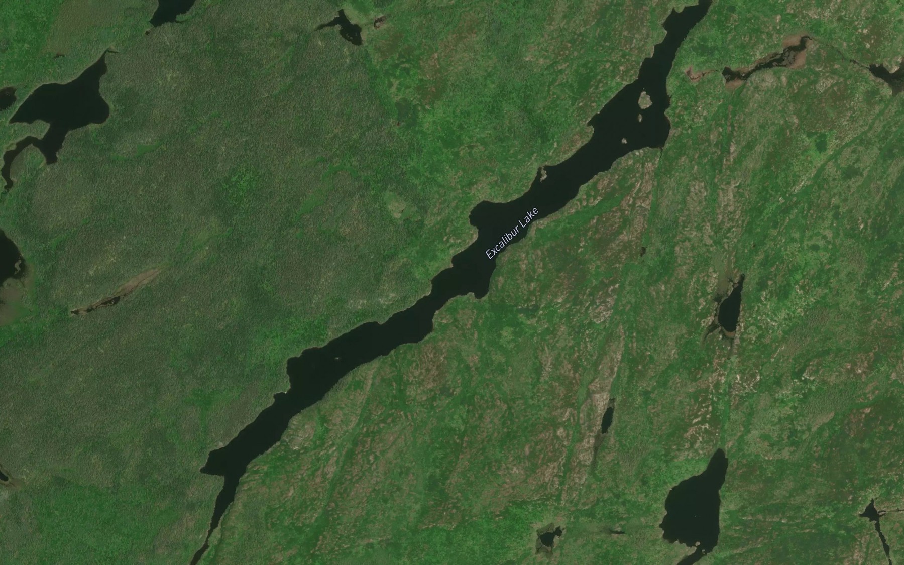 Satellite map of the Excalibur Lake