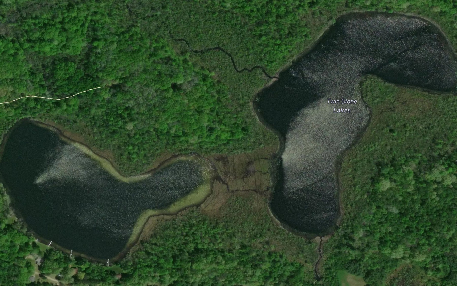 Satellite map of the Twin Stone Lakes