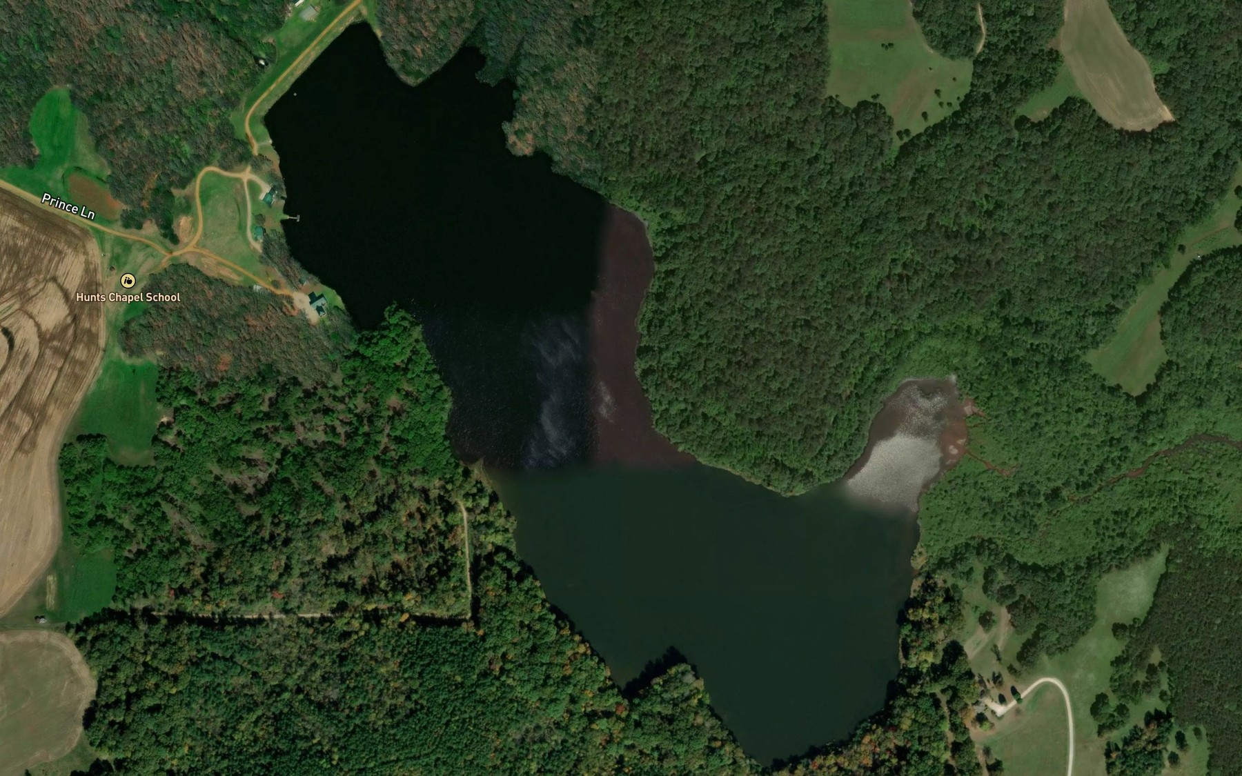 Satellite map of the Indian Creek Watershed Number Seven Lake