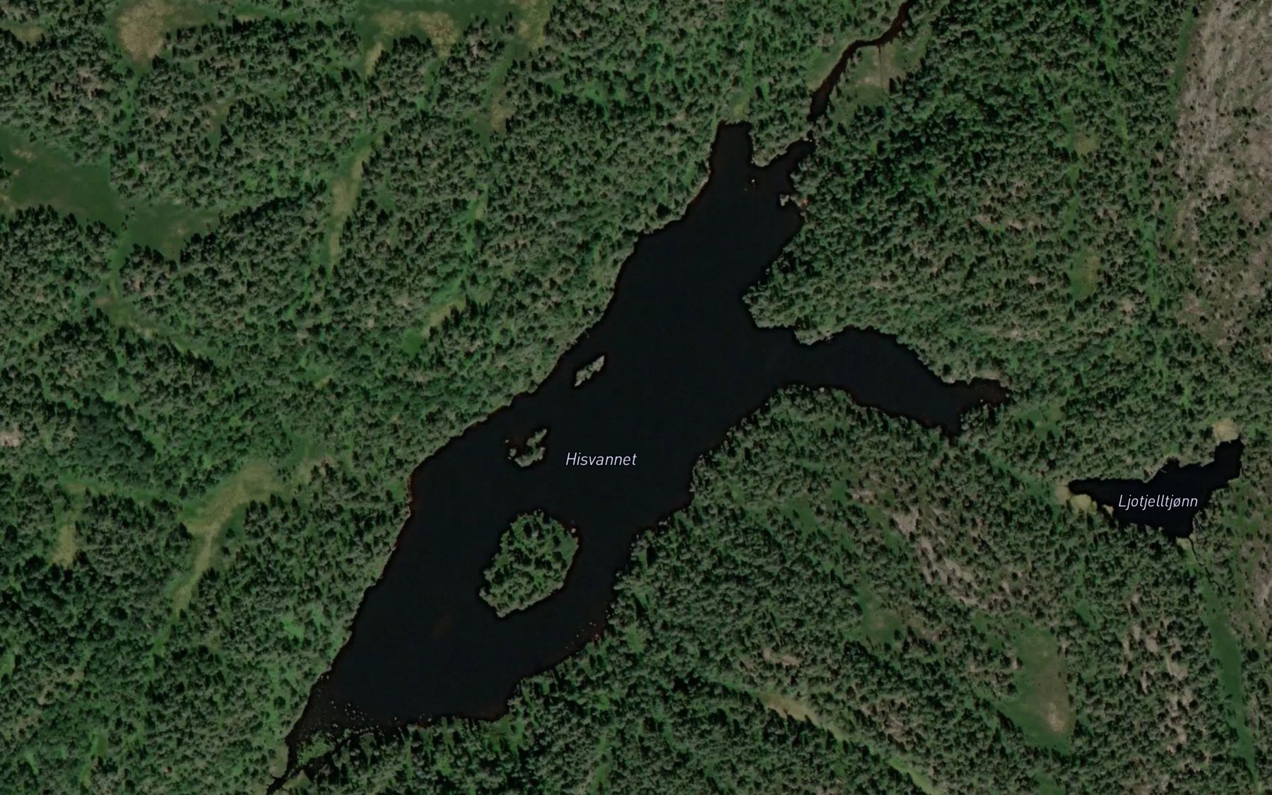 Satellite map of the Hisvatnet