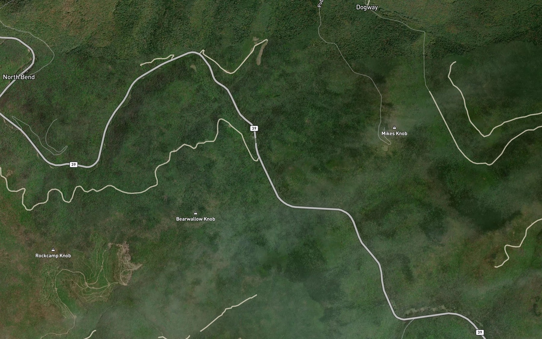 Satellite map of the Deacon Run