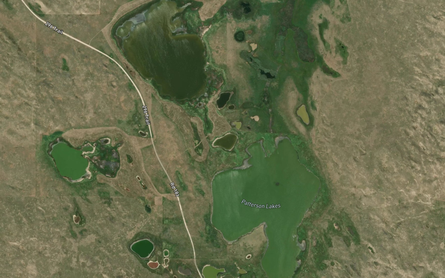 Satellite map of the Patterson Lakes