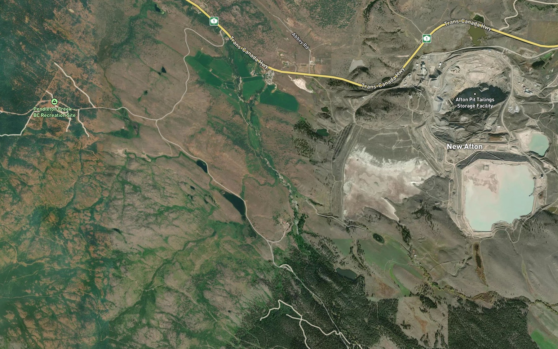 Satellite map of the Ned Roberts Creek