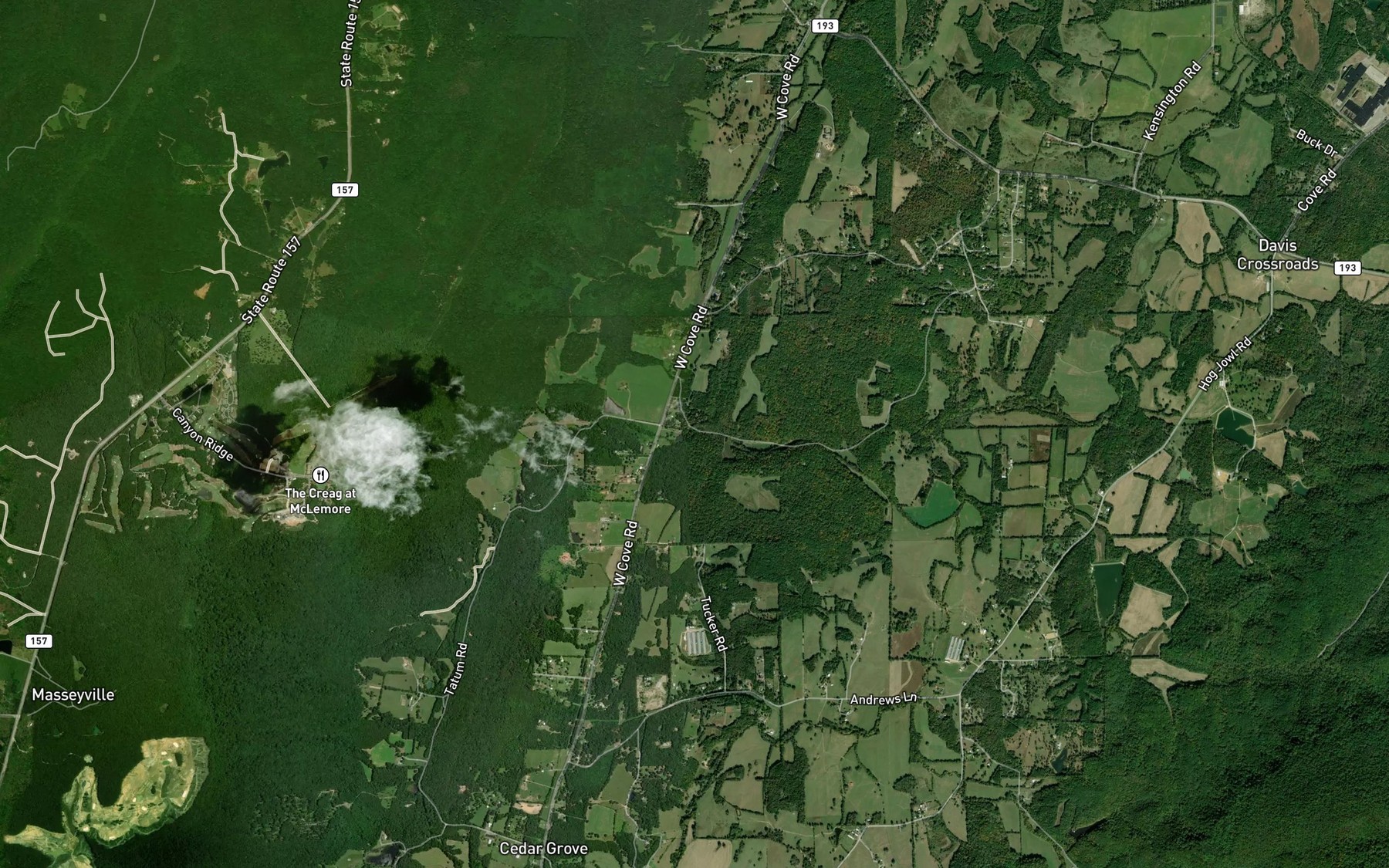 Satellite map of the Aiken Branch